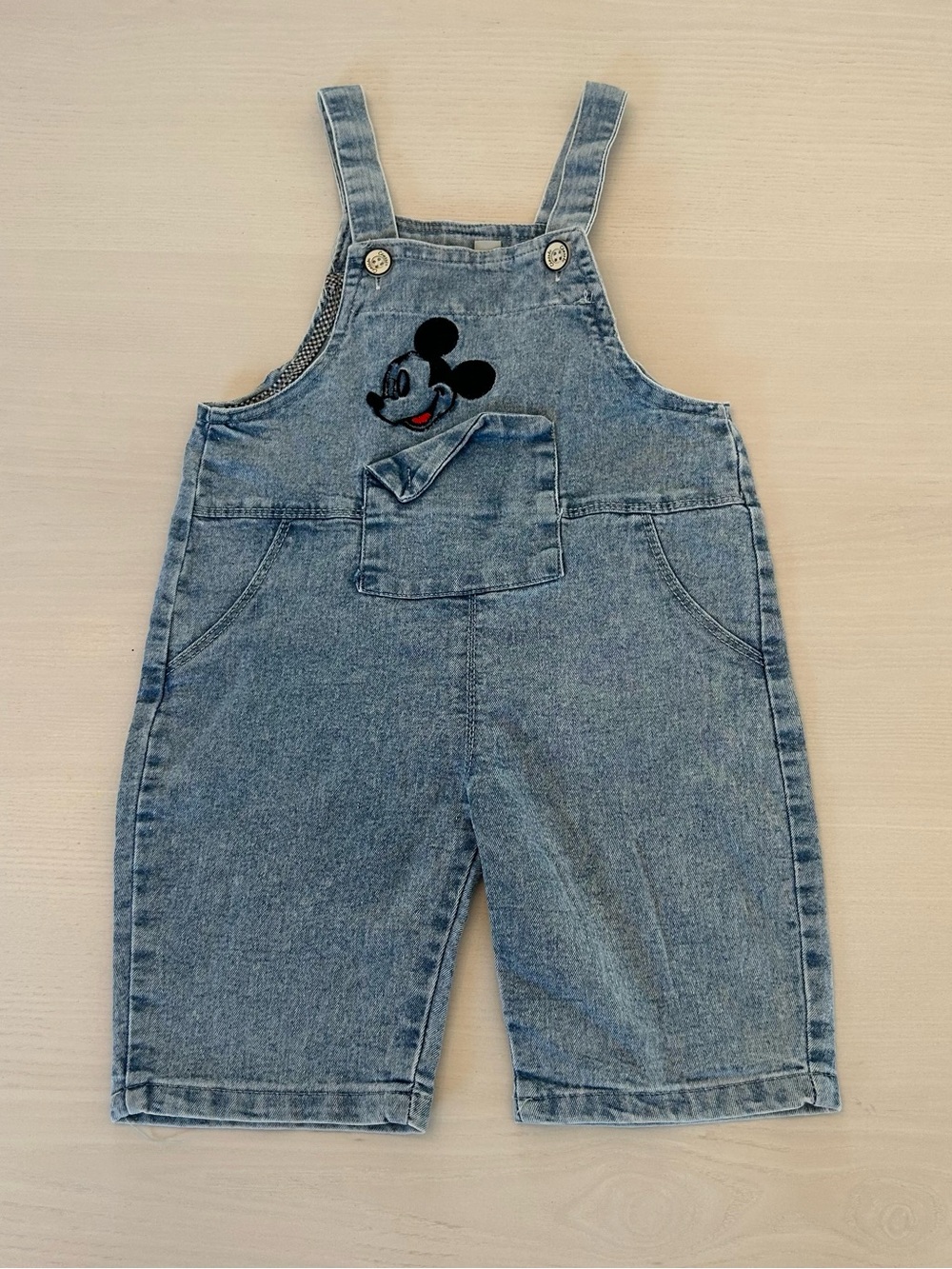 Vintage Mickey Mouse Denim Short Overalls